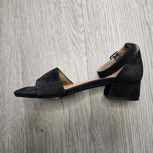 Aquatalia NEW Hildy Open Toed Suede Black Pumps Size 7 Party Office Whimsigoth - Picture 5 of 10